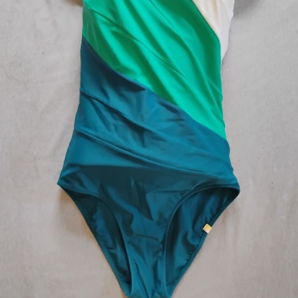 Summersalt The Sidestroke One Piece Swimsuit Size 6LT Tall Colorblock Green - Picture 14 of 15